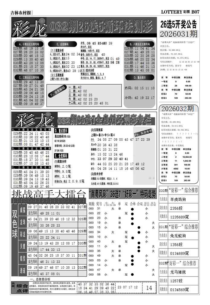 032期七星彩图(高清)D[图]